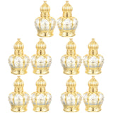 Housoutil 10 pcs Refillable Sample On Container,Vintage Perfume Bottles Middle Eastern Style Glass Roll on Bottles for Essential