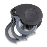 Carson TriView 3X/5.5X/8.5X Folding Loupe Magnifier with Builtin Case (TV36), Black