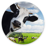 Round Mouse Pad, Funny Cow Customized Premium-Textured Mouse Mat, Washable Mousepads with Non-Slip Rubber Base Small Mousepad, 7
