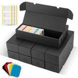 OXOYOZ Trading Card Storage Box 10 Pack, 10 Color Dividers 15 Label Stickers 30 Dividers, Card Box for Baseball Football Basketb