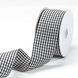PQZKLDP Black 1 1/2 inch Plaid Ribbon Roll 1.5inch 20 Yards Checked Polyester Gingham Ribbon Flower Bouquet Wreath Gift Wrapping