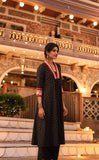 Anni Designer Women'S Rayon Viscose Anarkali Printed Kurta With Pant (Karidos Black-Vks04_Xxl_Black_Xx-Large),Black,2XL,,,