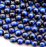 Zenkeeper 116 Pcs Blue Tiger Eye Beads for Jewelry Making 6 MM Tigers Eye Gemstones Loose Stone Beads for Bracelet Making