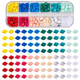 Pandahall 360Pcs 2-Hole Tila Acrylic Seed Beads - 12 Colors, Opaque Loose Spacer Beads 5.2x5.2mm for Jewelry Making