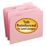 Smead 12634 File Folders 1/3 Cut Reinforced Top Tab Letter Pink 100/Box