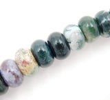 Malahill Gemstone Beads for Jewelry Making Natural Stone Beads for Necklaces Bracelets 5 Strands Roundel Indian Agate Beads 5x8m