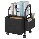 MAHANCRIS Small File Cabinet, Rolling Filing Cabinet for Under Desk with Divider, Single Non-Woven Fabric Drawer File Organizer