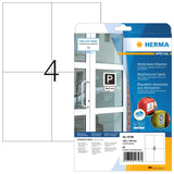 HERMA 10796 Waterproof Labels Impregnated 20 Sheets 105 x 148 mm 4 per A4 Sheet Pack of 80 Self-Adhesive Printable Matt Blank Ou