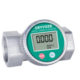 GRYVOZE 1.5 Inch Digital Diesel Fuel Flow Meter, EMI Protection, Waterproof, 10.5-74 GMP Inline NPT Thread Fuel Meter for Water,