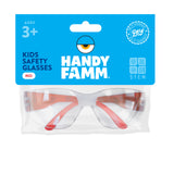 Handy Famm Kids' Red Safety Glasses, Lightweight Scratch Resistant Protective Eyewear for Children at School, STEM, Outdoor Play
