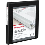 OfficeMax Durable View Binders with Round Ring 1, Black