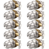 Knobonly 10 Pack Bedroom/Bathroom Satin Nickel Door Knobs Privacy Door Sets Hardware Interior Ball Shap Door Handles