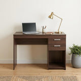 48 Espresso Wood Pedestal Computer Desk With Two Drawers