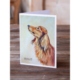 Long Haired Red Dachshund Greeting Cards And Envelopes Pack Of 8