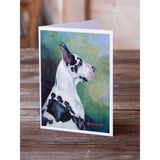 Harlequin Great Dane Greeting Cards And Envelopes Pack Of 8