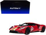 Ford GT Heritage Edition #16 Alan Mann Red Metallic with Gold Stripes 1/18 Model Car by Autoart