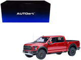 2019 Ford F150 Raptor Pickup Truck Ruby Red Metallic 1/18 Model Car by Autoart