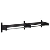 Wooden Mallet 74 Oak Coat & Hat Rack, 1 Diameter Bar, Black