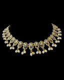 DNS202 sapphire pearl jadau necklace set with tika ( SHIPS IN 3 WEEKS )