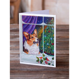 Corgi Christmas Window Greeting Cards And Envelopes Pack Of 8