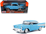 1957 Chevrolet Bel Air Light Blue Timeless Legends Series 1/24 Diecast Model Car by Motormax