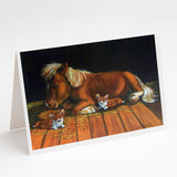 Corgi Snuggles The Pony Greeting Cards And Envelopes Pack Of 8