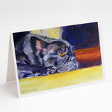 Black French Bulldog Sunny Greeting Cards And Envelopes Pack Of 8
