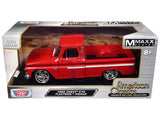 1966 Chevrolet C10 Fleetside Pickup Truck Red Maxx Design American Classics Series 1/24 Diecast Model Car by Motormax