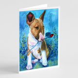 Bull Terrier Rose For Mom Greeting Cards And Envelopes Pack Of 8