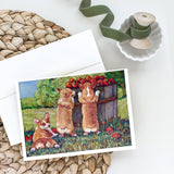 Apple Helper Corgis Greeting Cards And Envelopes Pack Of 8