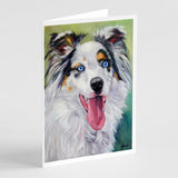 Australian Shepherd Blue Eyes Greeting Cards And Envelopes Pack Of 8