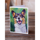 Tricolor Pembroke Corgi Greeting Cards And Envelopes Pack Of 8