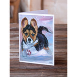 Puppy Chase Corgi Greeting Cards And Envelopes Pack Of 8