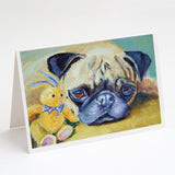 Pug Bunny Rabbit Greeting Cards And Envelopes Pack Of 8