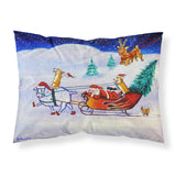 Caroline'S Treasures Corgi Highhacked Santa Claus Sleigh Fabric Standard Pillowcase 7442Pillowcase, Multicolor