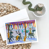 Corgi Log Reindeer Race Christmas Greeting Cards And Envelopes Pack Of 8