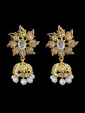 DER808 Karanphool jhumka in fresh water pearls ( READY TO SHIP )