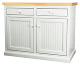 Poplar Kitchen Island In Bright White With Pine Top