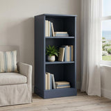 36 French Blue Solid Wood Adjustable Three Tier Library Bookcase