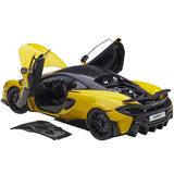 Mclaren 600Lt Sicilian Yellow And Carbon 1/18 Model Car By Autoart
