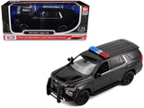 2025 Chevrolet Tahoe PPV Black Custom Builders Kit Law Enforcement and Public Service Series 1/24 Diecast Model Car by Moto
