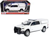 2019 RAM 1500 Laramie Crew Cab Pickup Truck with Truck Bed Camper White Custom Builders Kit Series 1/27 Diecast Model Car by
