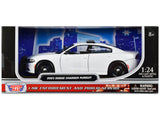 2023 Dodge Charger Pursuit Police Car Plain White Law Enforcement and Public Service Series 1/24 Diecast Model Car by Motormax