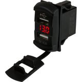 Sea Dog Rocker Dual Usb Sockets W/Hidden Voltmeter