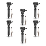 Set of 6 Ignition coil + Spark Plug for Jaguar 2013-2021 F-Pace XF XJ Land Rover 2014-2020 Discovery Range Rover V6 3.0L