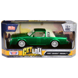 1987 Buick Regal Green Metallic with White Interior Get Low Series 1/24 Diecast Model Car by Motormax