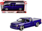 2006 Chevrolet Silverado Custom Pickup Truck Blue Metallic DieCast Collection Series 1/25 Diecast Model Car by Motormax