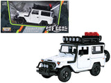 Toyota FJ40 Land Cruiser White 4x4 Overlanders Series 1/24 Diecast Model Car by Motormax