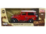 Toyota FJ40 Land Cruiser Red with White Top (Rusted Version) For Sale Series 1/24 Diecast Model Car by Motormax