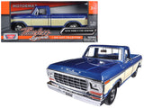 1979 Ford F150 Pickup Truck 2 Tone Blue/Cream 1/24 Diecast Model Car by Motormax